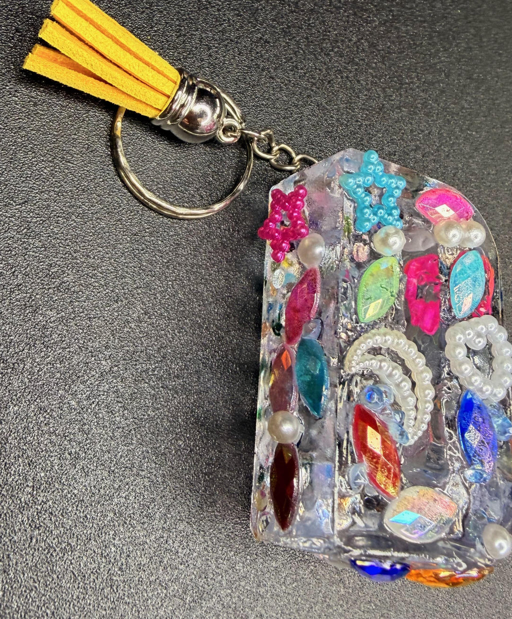Bling Bling Letter D Keychain: Transparent, Sparkly Accessories, Tassel