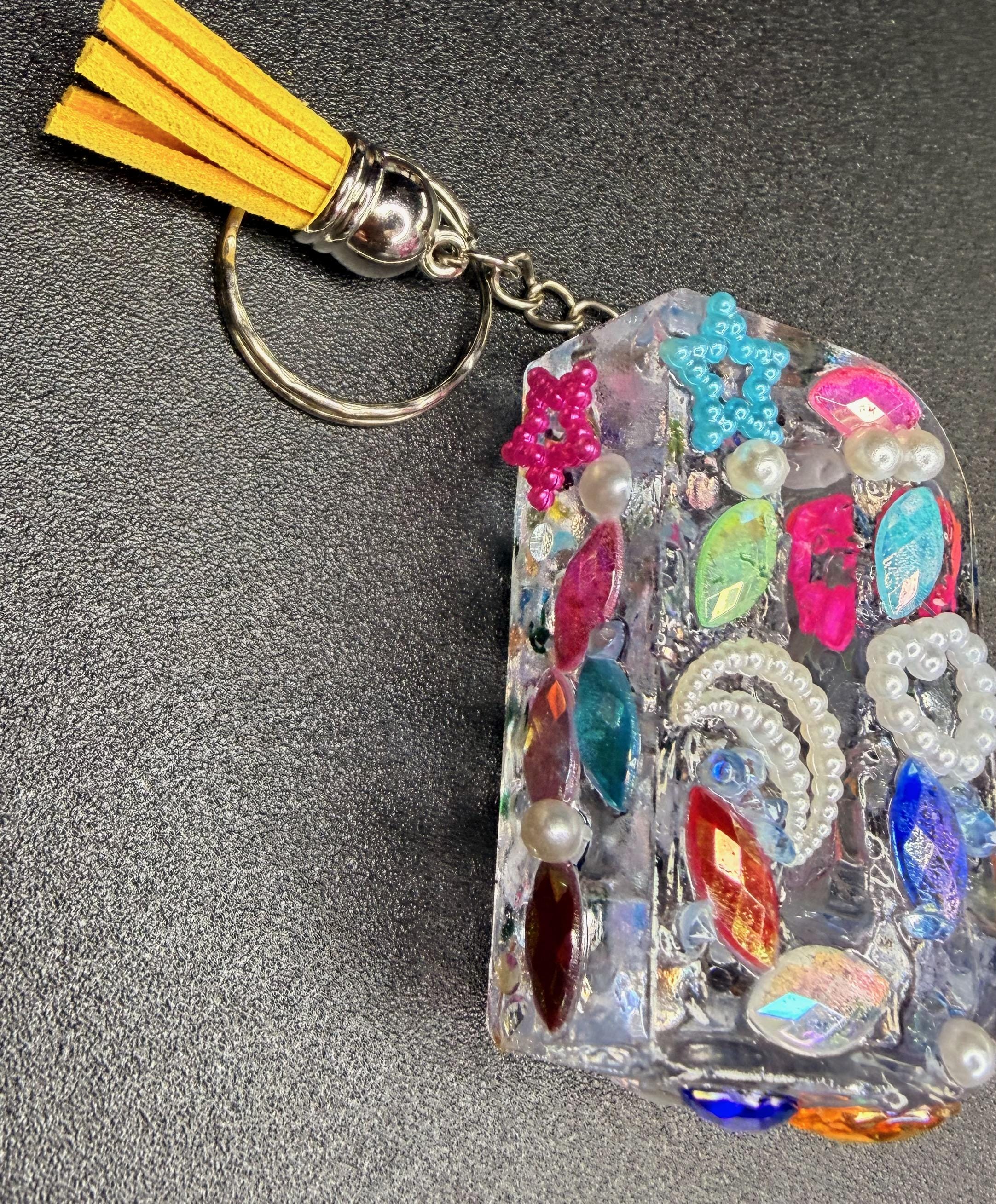 Bling Bling Letter D Keychain: Transparent, Sparkly Accessories, Tassel