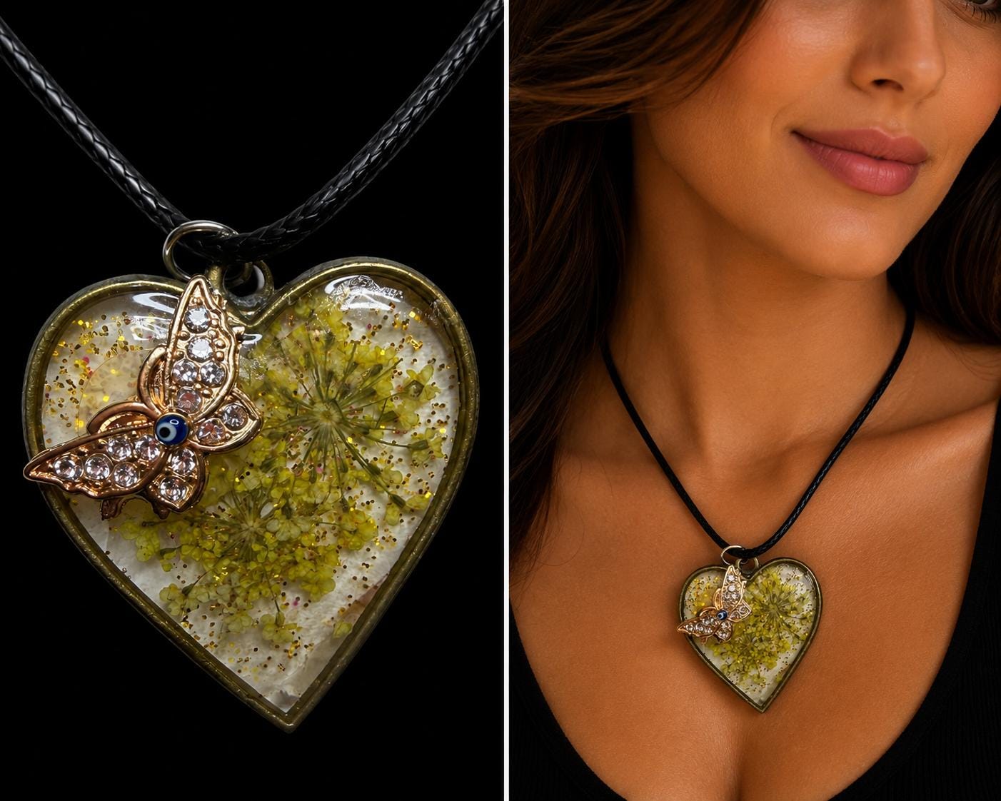 PENDANT HEART FLOWERS
